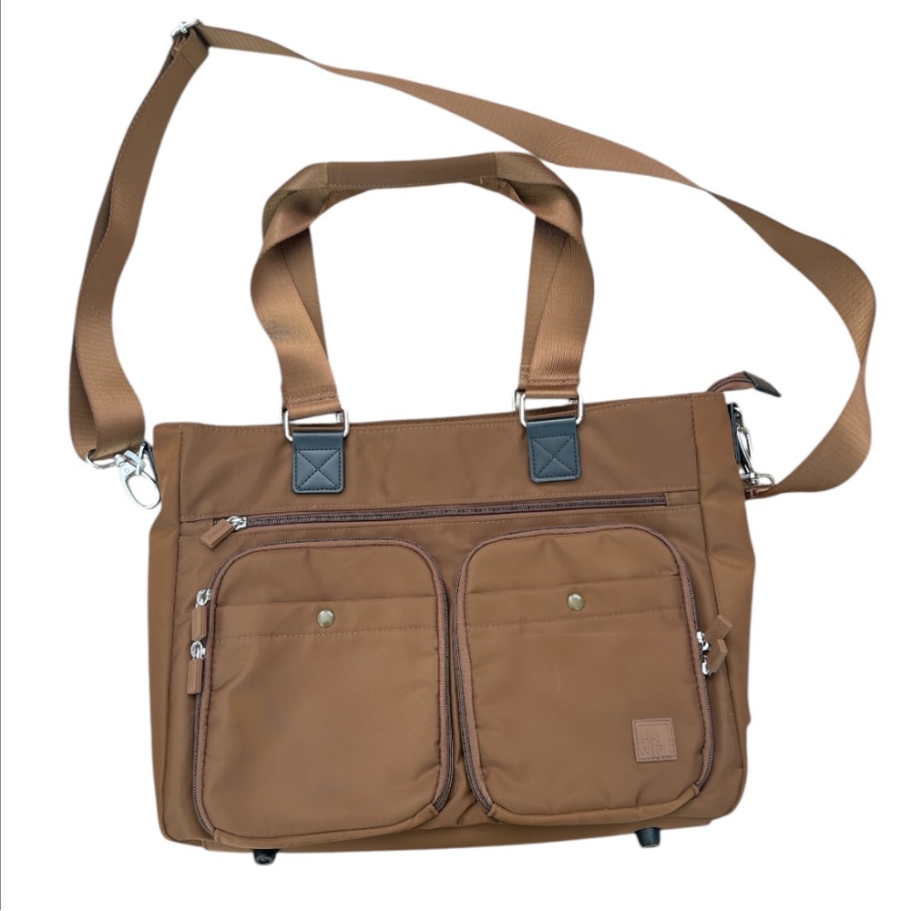IHKWIP Cargo Tote Bag Mocha Nylon Crossbody Organizer